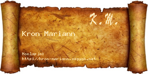 Kron Mariann névjegykártya